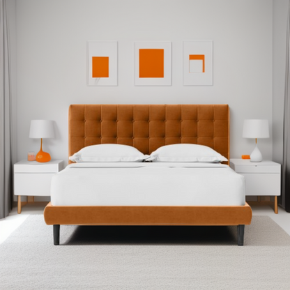 Cand Upholstered Bed Without Storage In Suede