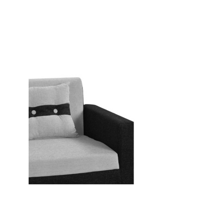 Luxe London Craft Sofa Set (Black & Grey) in Suede