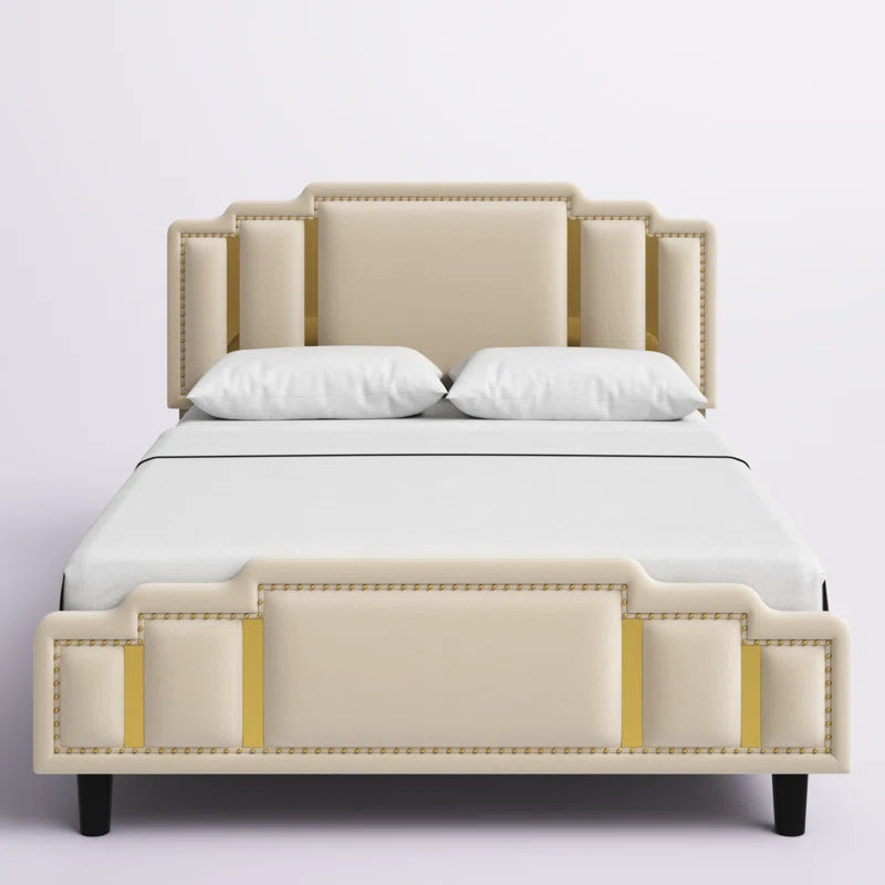 Bahmas Upholstered Bed Without Storage In Suede