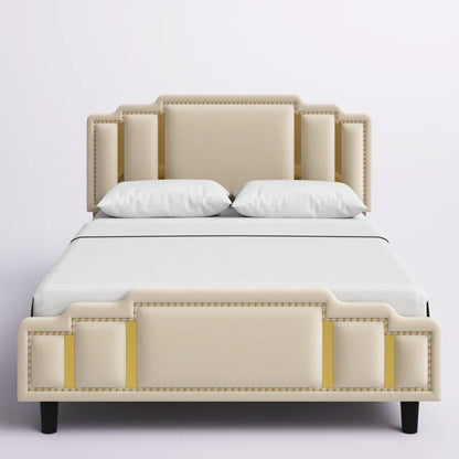 Bahmas Upholstered Bed Without Storage In Suede