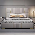 Lush Upholstered Bed Without Storage In Suede
