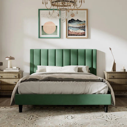 Max Upholstered Bed Without Storage In Suede