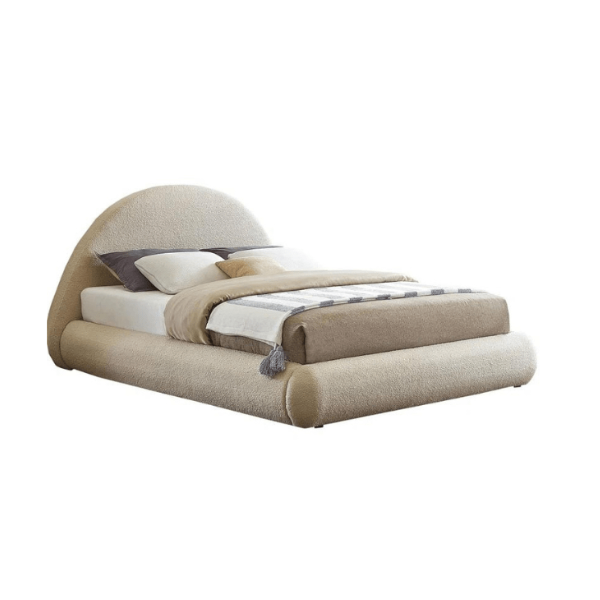 Luna Upholstered Bed Without Storage In Towel Suede Fabric