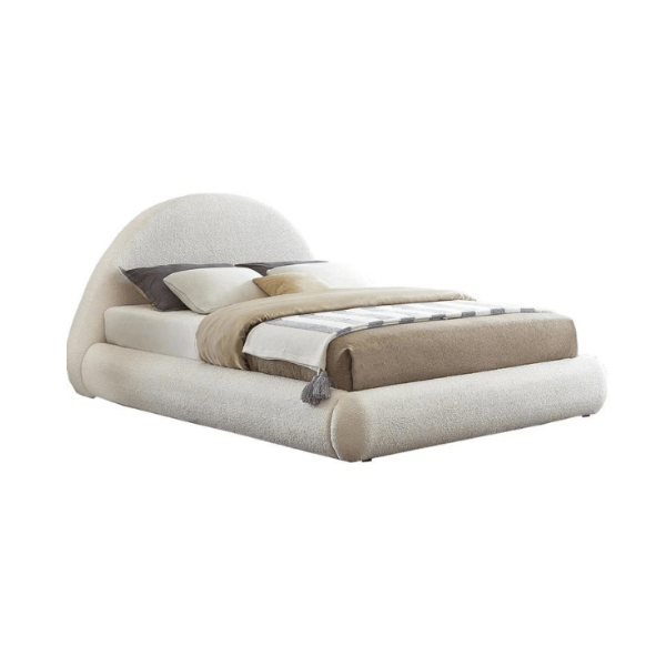 Luna Upholstered Bed Without Storage In Towel Suede Fabric