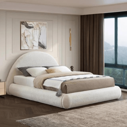 Luna Upholstered Bed Without Storage In Towel Suede Fabric