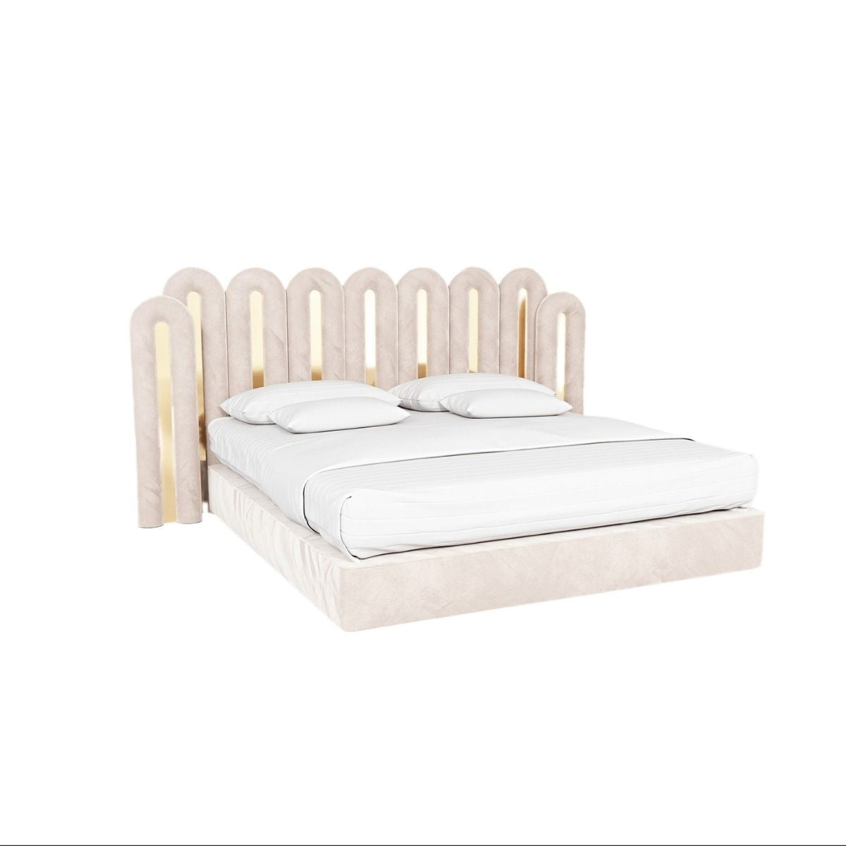 Omega Upholstered Bed Non Storage In Suede