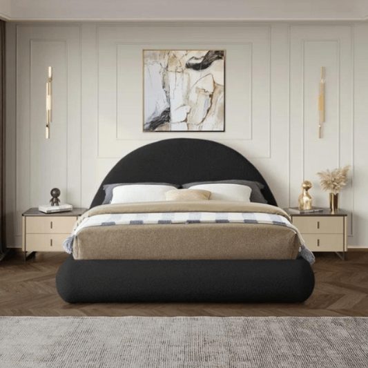 Luna Upholstered Bed Without Storage In Towel Suede Fabric