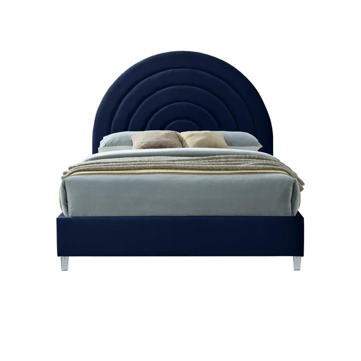 Rainbow Upholstered Kids Bed Without Storage In Suede