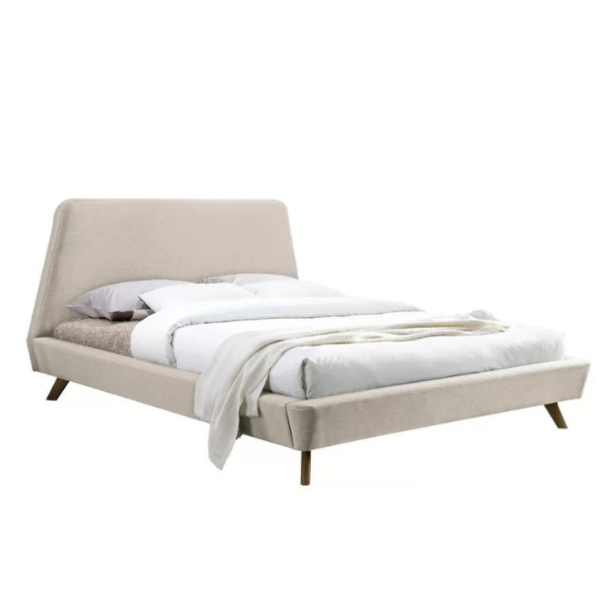 Gobbler Upholstered Bed Without Storage In Suede Fabric