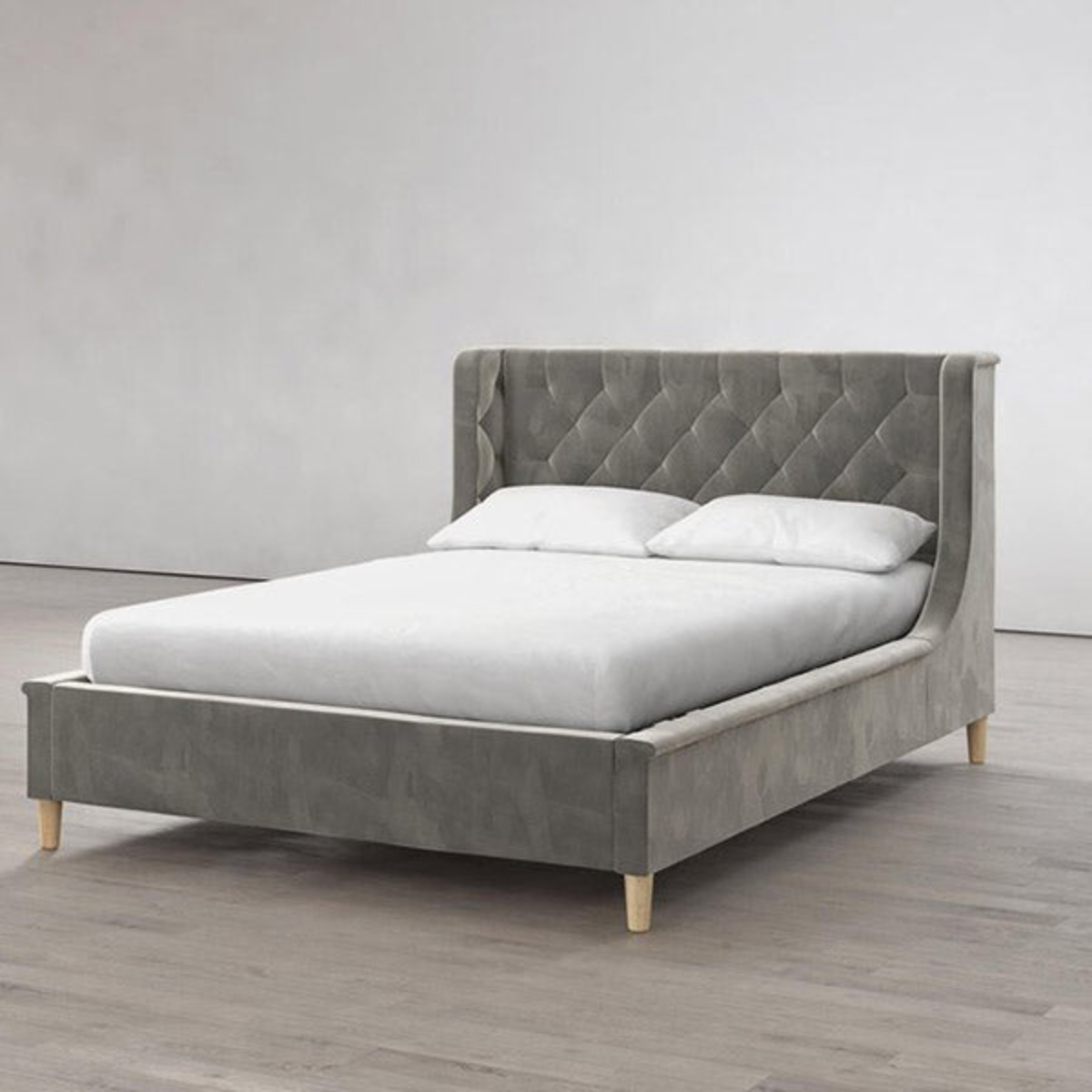 Metios Upholstered Bed Without Storage In Suede