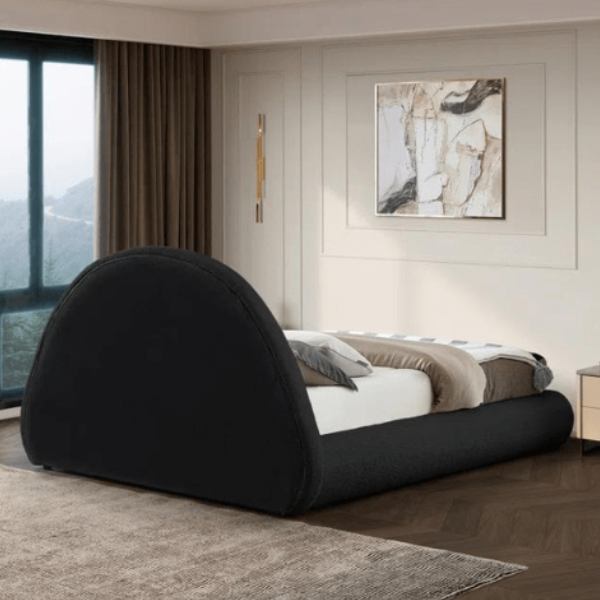 Luna Upholstered Bed Without Storage In Towel Suede Fabric