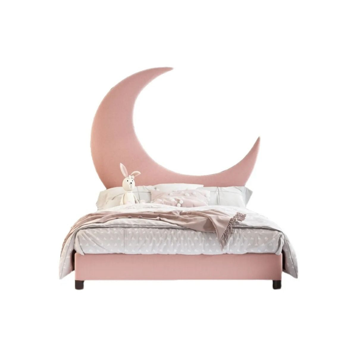 Moon Upholstered Kids Bed Without Storage In Suede