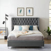 Tony Upholstered Bed Without Storage In Suede