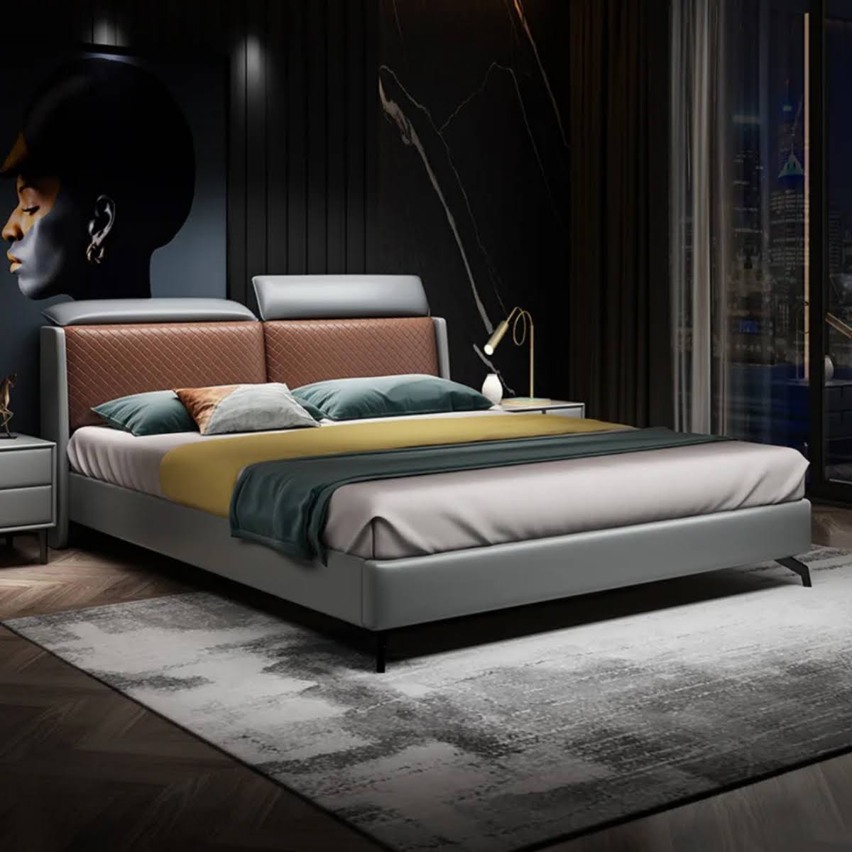 Fendi Luxury Upholstered Bed Non Storage In Fabric