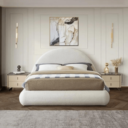 Luna Upholstered Bed Without Storage In Towel Suede Fabric