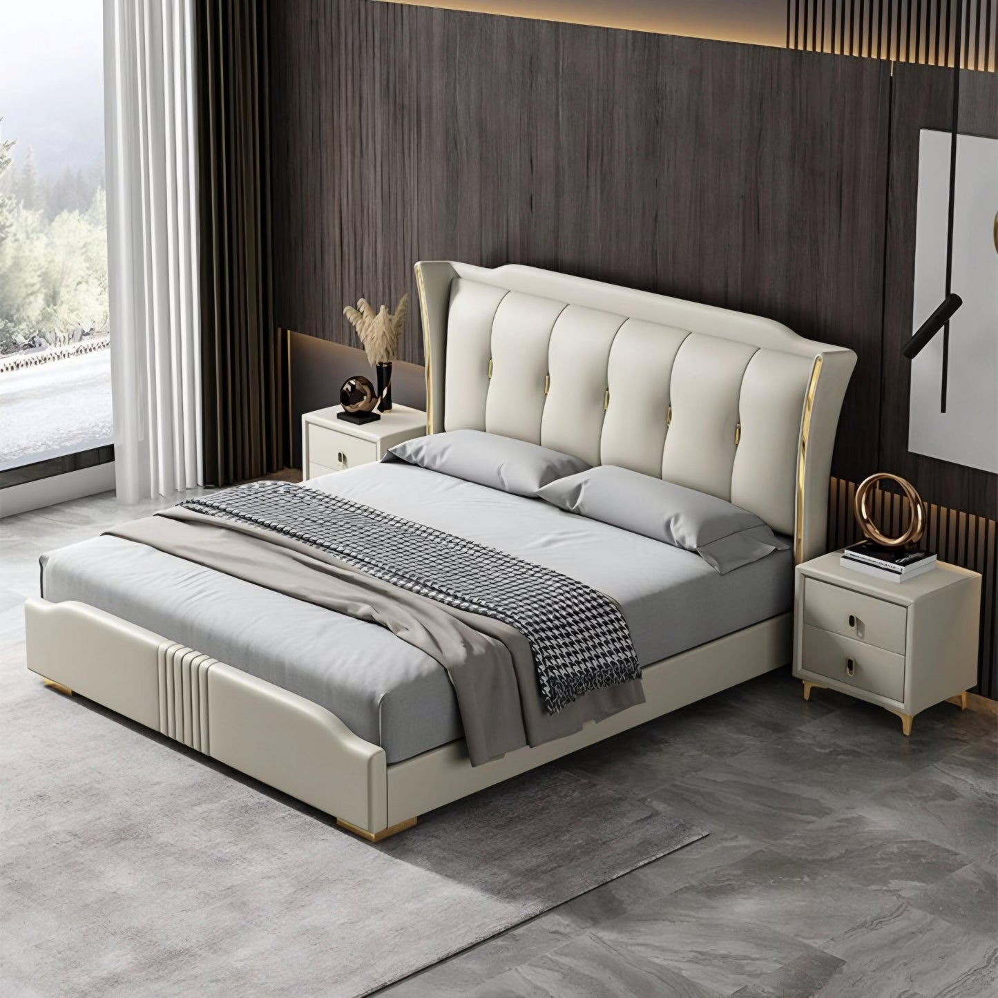 Kosmo Upholstered Bed Without Storage In Fabric