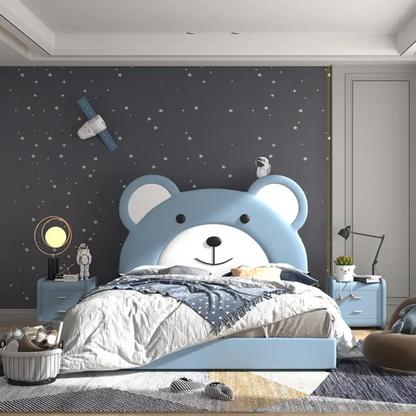 Teddy Upholstered Kids Bed Without Storage In Suede