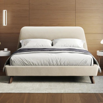 Gobbler Upholstered Bed Without Storage In Suede Fabric