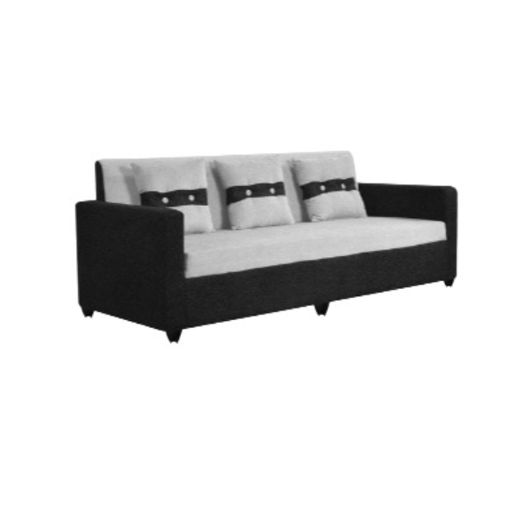 Luxe London Craft Sofa Set (Black & Grey) in Suede