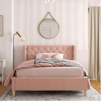Metios Upholstered Bed Without Storage In Suede