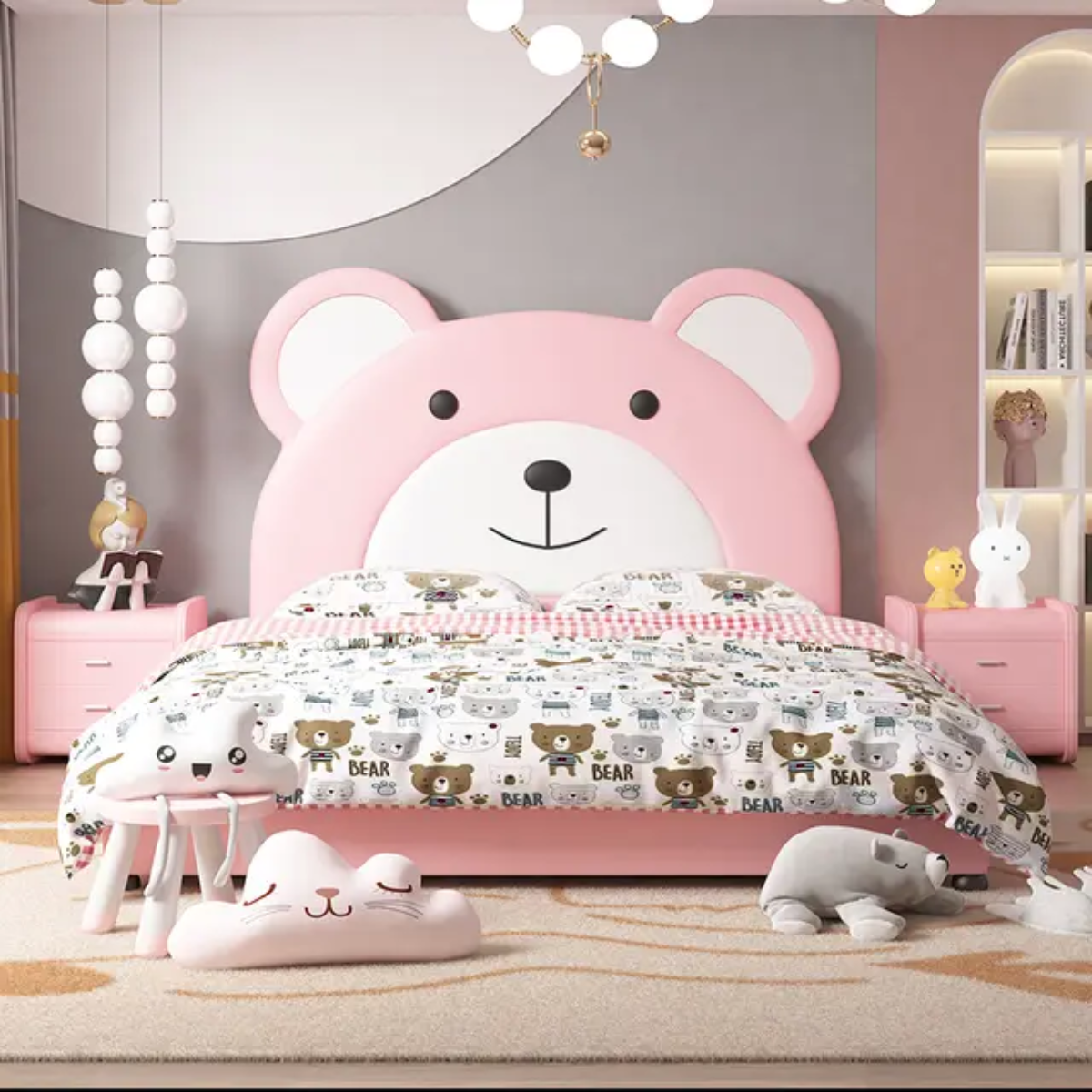 Teddy Upholstered Kids Bed Without Storage In Suede
