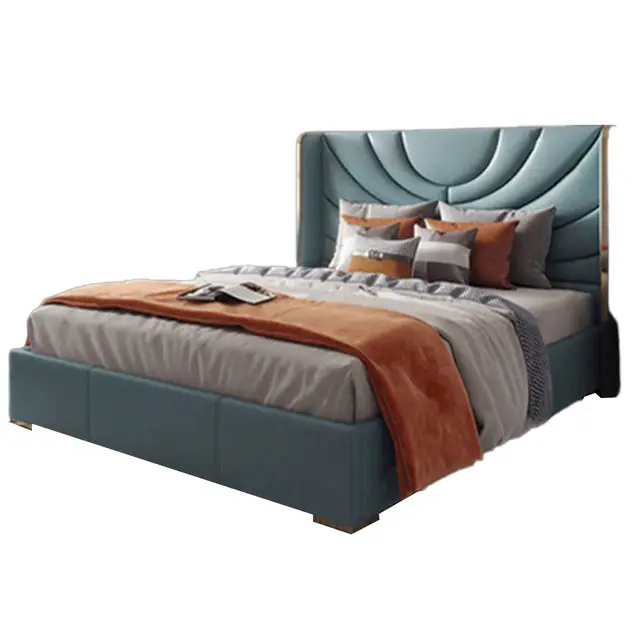 Italian Design Upholstered Bed Without Storage In Suede