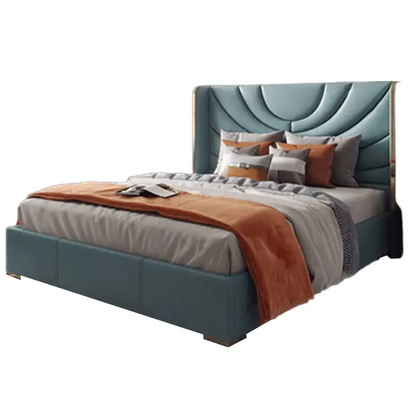 Italian Design Upholstered Bed Without Storage In Suede