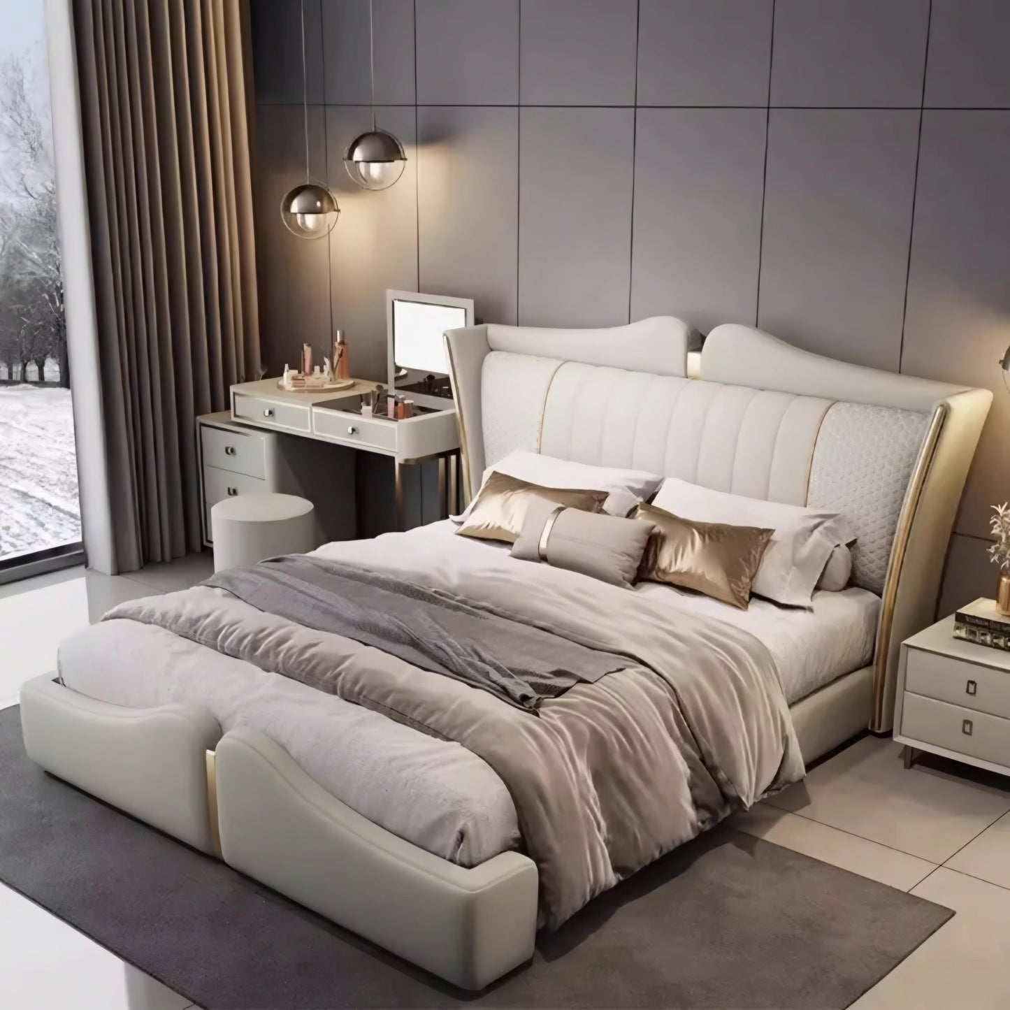 Enri Upholstered Bed Without Storage In Fabric