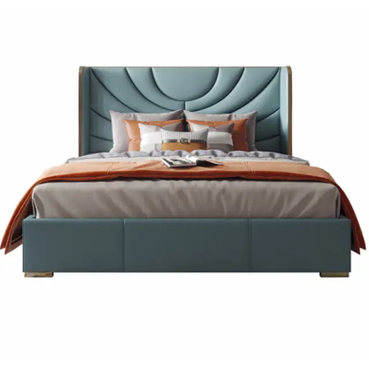 Italian Design Upholstered Bed Without Storage In Suede