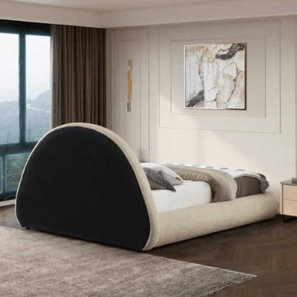 Luna Upholstered Bed Without Storage In Towel Suede Fabric