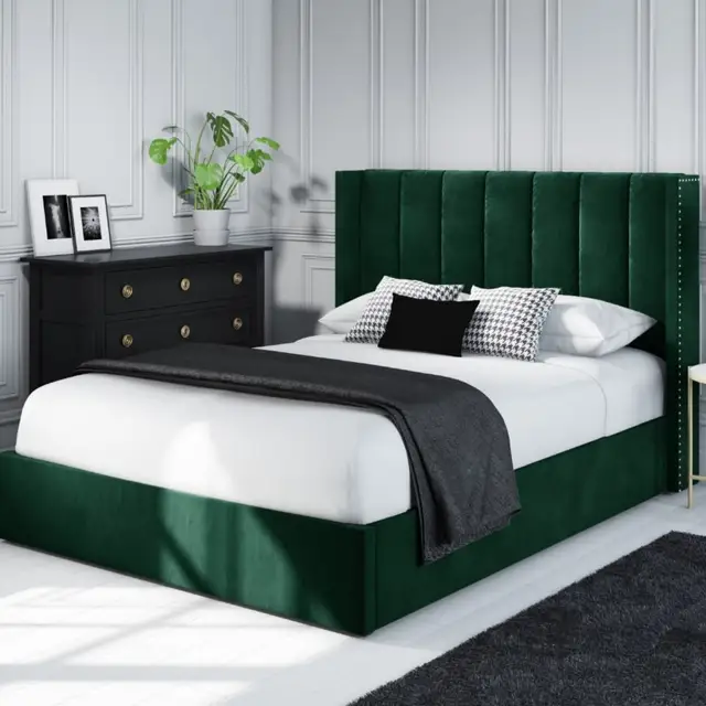 Safari Upholstered Bed Without Storage In Suede