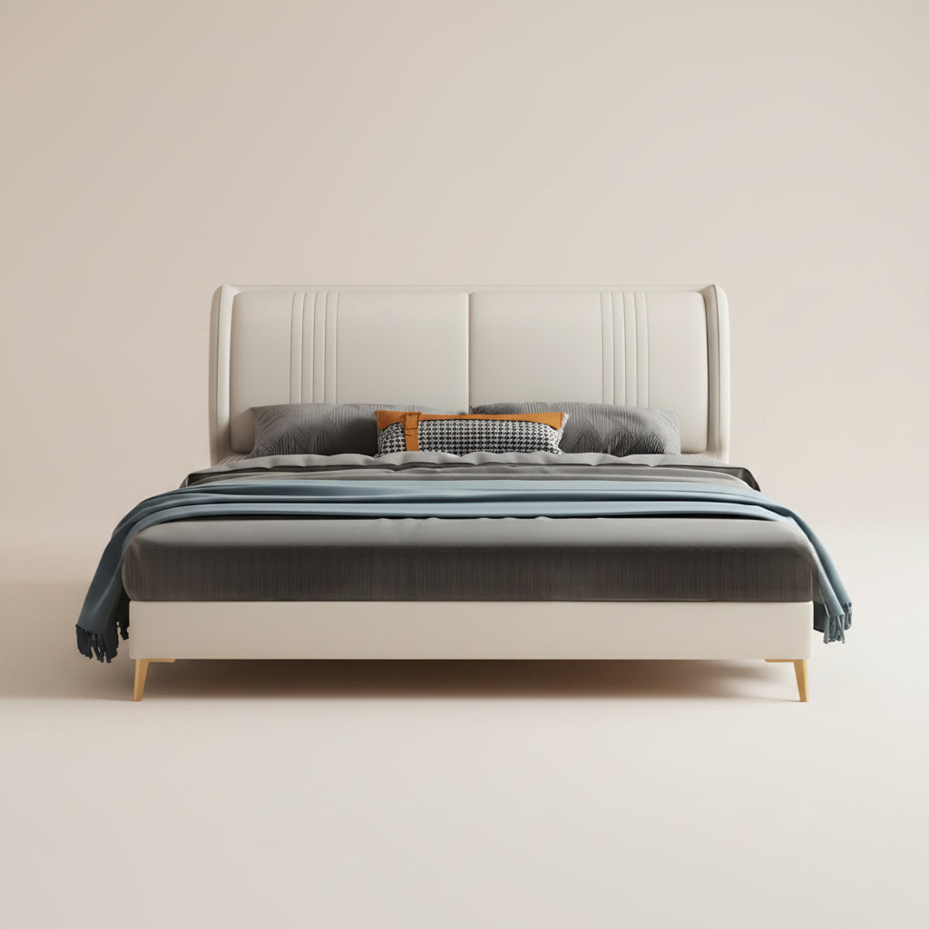 Rocking Upholstered Bed Without Storage In Leatherette