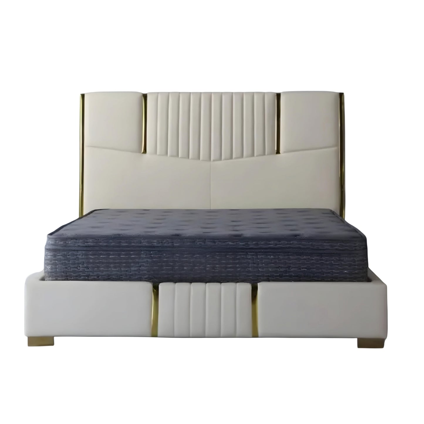 Lush Upholstered Bed Without Storage In Suede