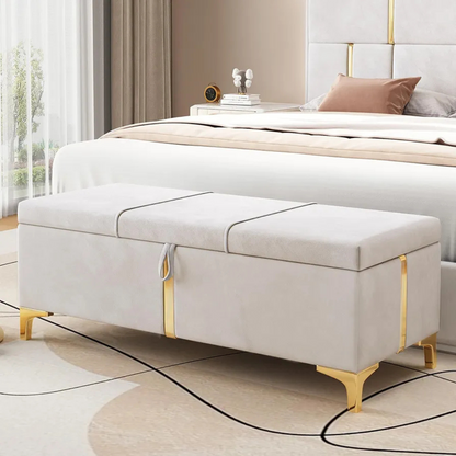 Elegant Upholstered Ottoman With Storage