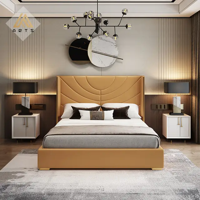 Italian Design Upholstered Bed Without Storage In Suede