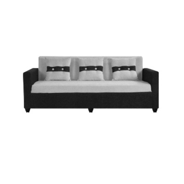 Luxe London Craft Sofa Set (Black & Grey) in Suede