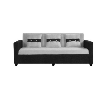 Luxe London Craft Sofa Set (Black & Grey) in Suede