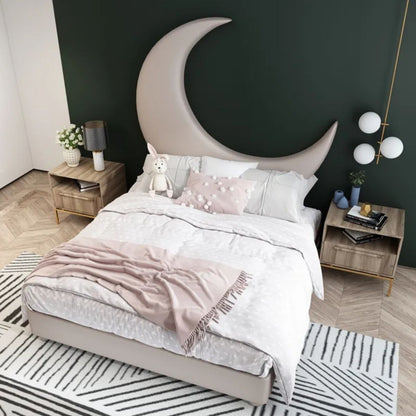 Moon Upholstered Kids Bed Without Storage In Suede