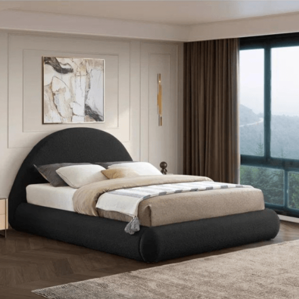 Luna Upholstered Bed Without Storage In Towel Suede Fabric