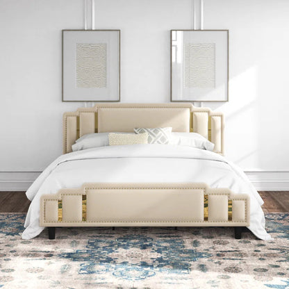 Bahmas Upholstered Bed Without Storage In Suede