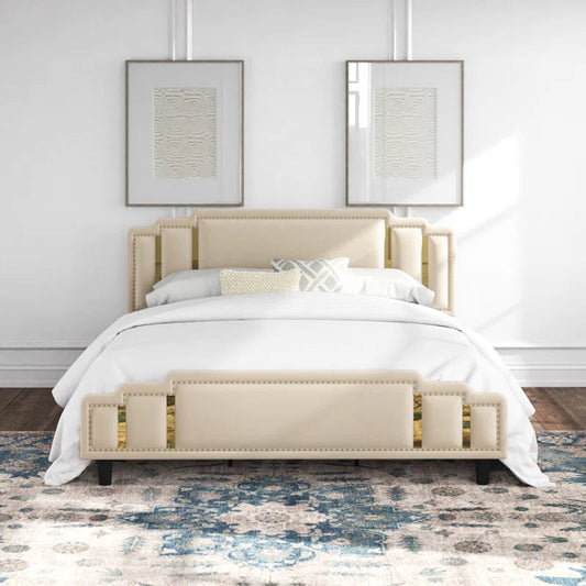 Bahmas Upholstered Bed Without Storage In Suede