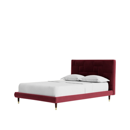 Cosmo Comfort  Upholstered Bed Without Storage In Suede