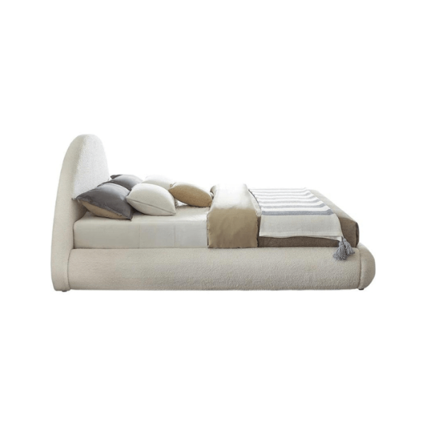 Luna Upholstered Bed Without Storage In Towel Suede Fabric