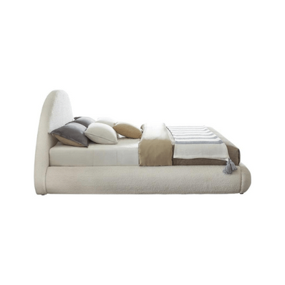 Luna Upholstered Bed Without Storage In Towel Suede Fabric