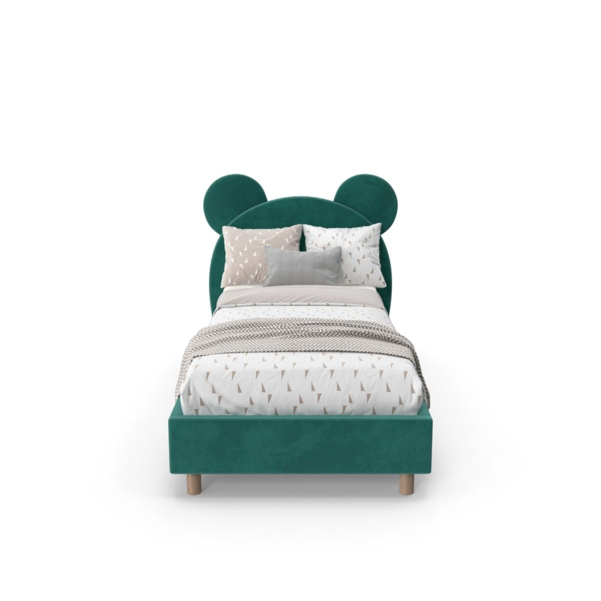 Micky Upholstered Kids Bed Without Storage In Suede