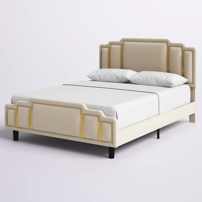 Bahmas Upholstered Bed Without Storage In Suede
