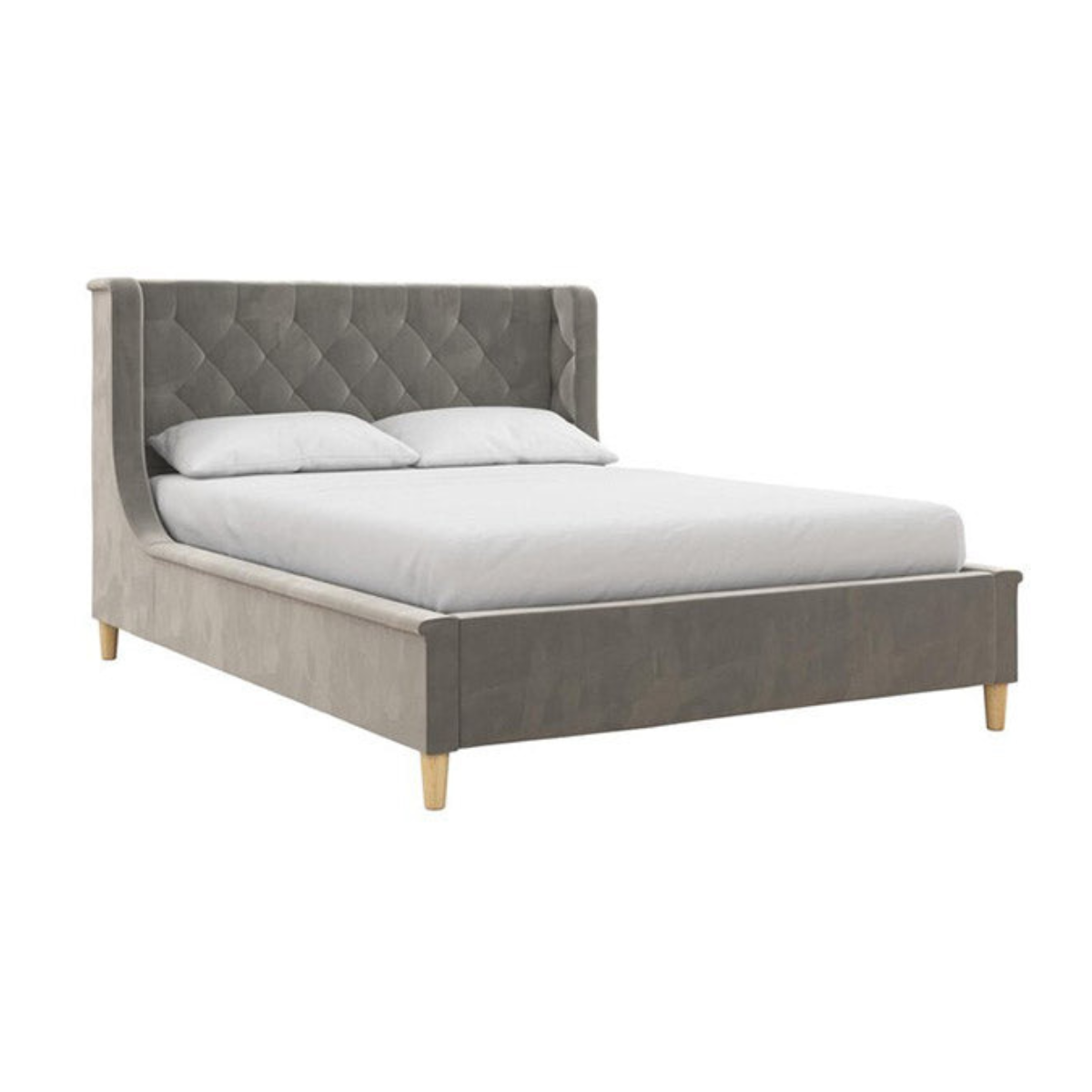Metios Upholstered Bed Without Storage In Suede