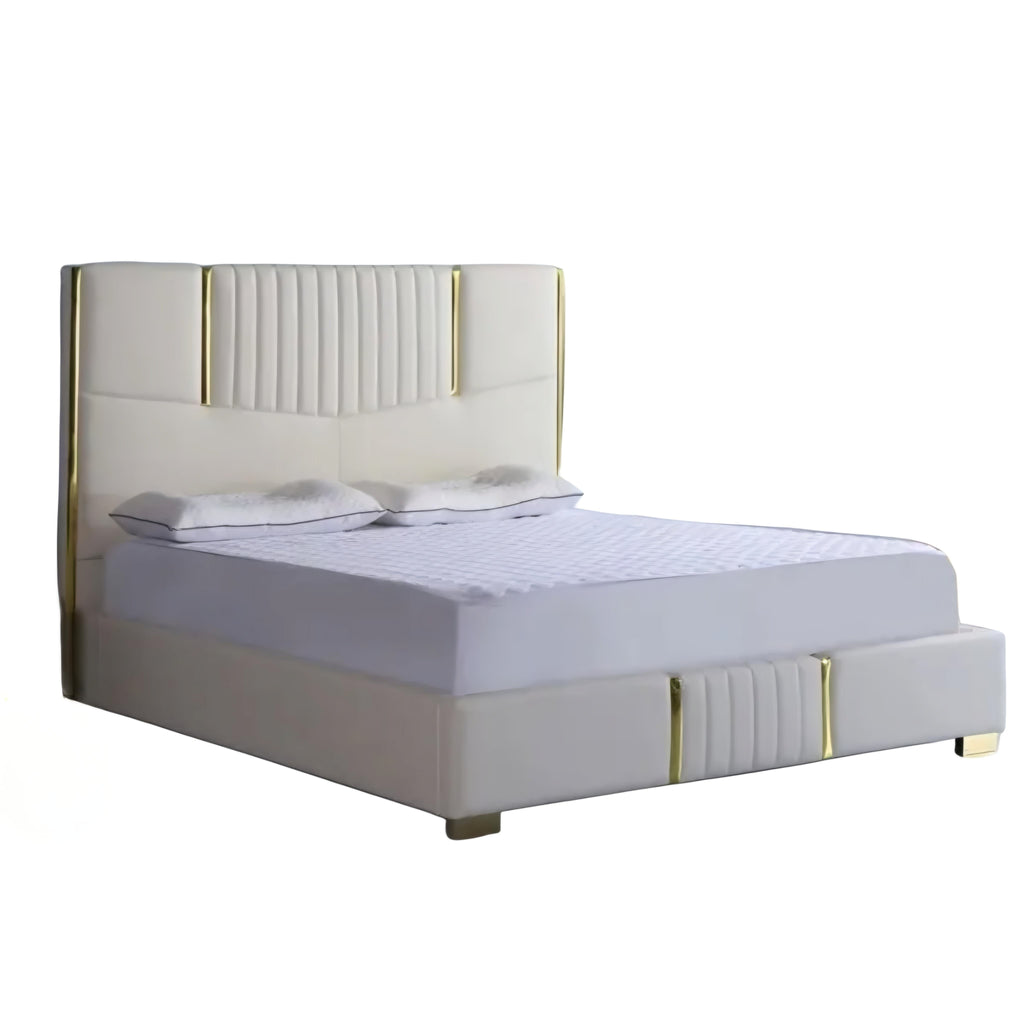 Lush Upholstered Bed Without Storage In Suede