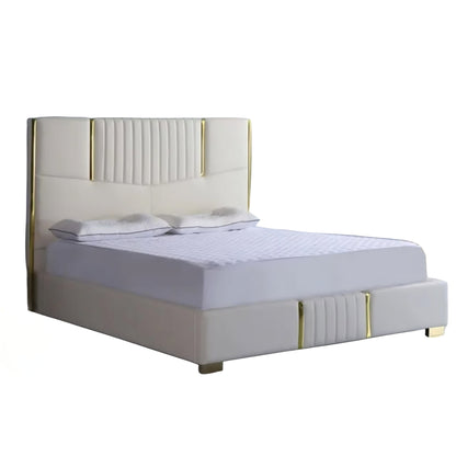 Lush Upholstered Bed Without Storage In Suede