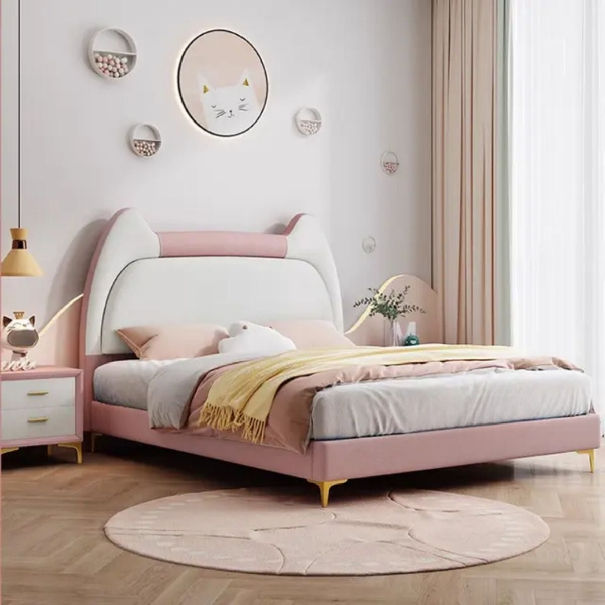 Kanzy Upholstered Kids Bed Without Storage In Suede
